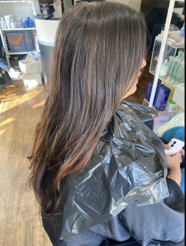 Brown hair extensions at Vogue Hair Studio