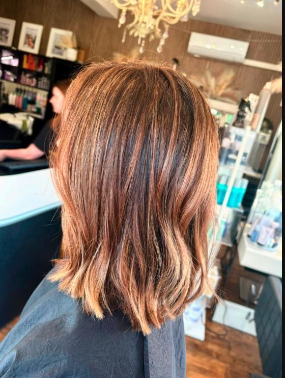 Copper lob at Vogue Hair Studio